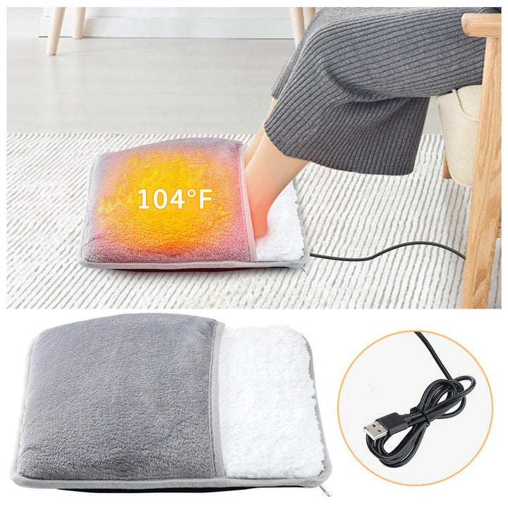 Hollevo™ USB-voetenwarmer van zachte flanel met constant 40 °C