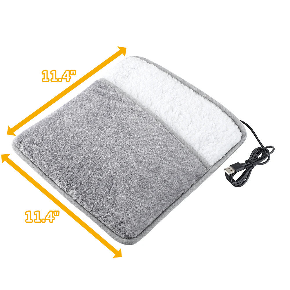 Hollevo™ USB-voetenwarmer van zachte flanel met constant 40 °C