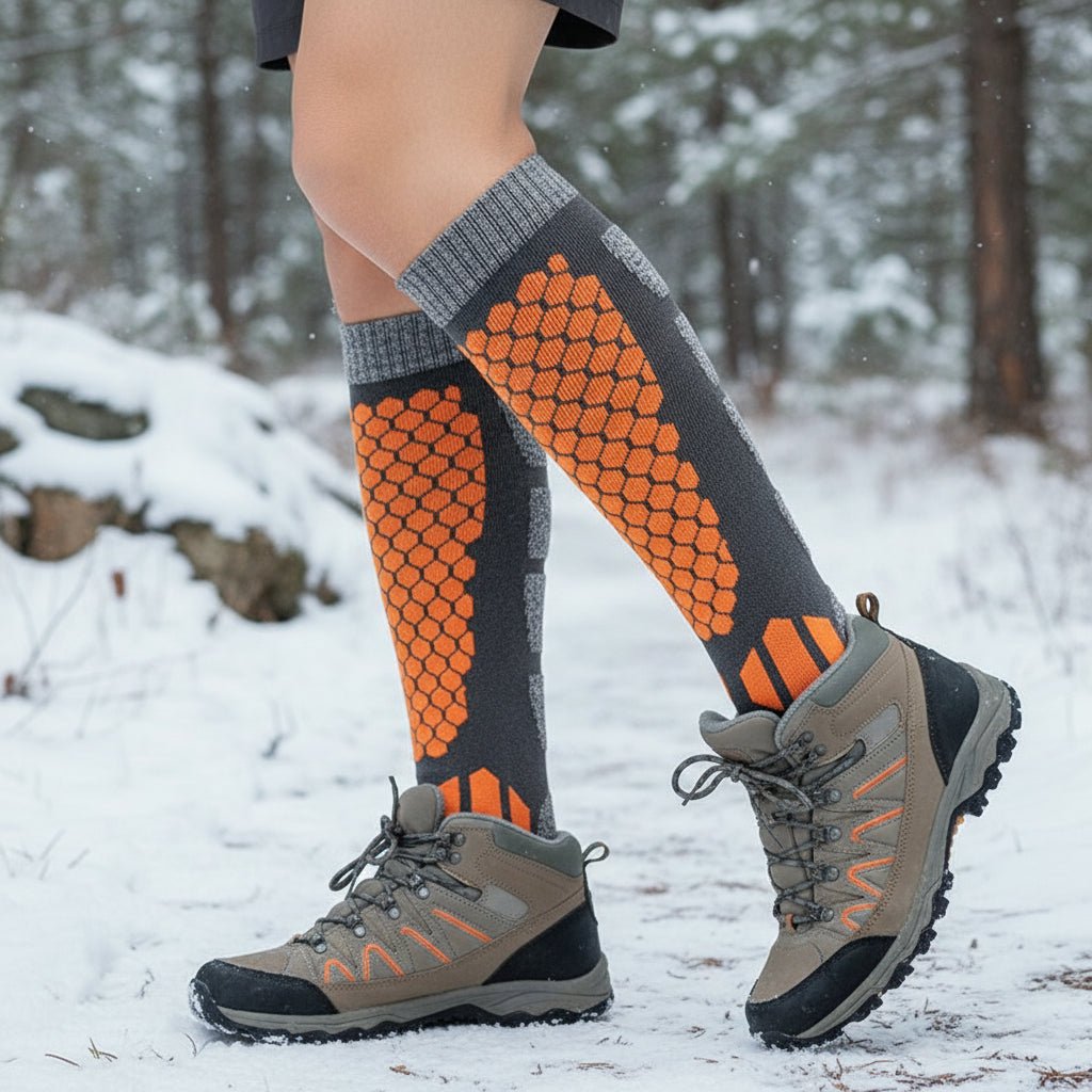 Lange thermosokken van wol voor wintersport met zachte demping