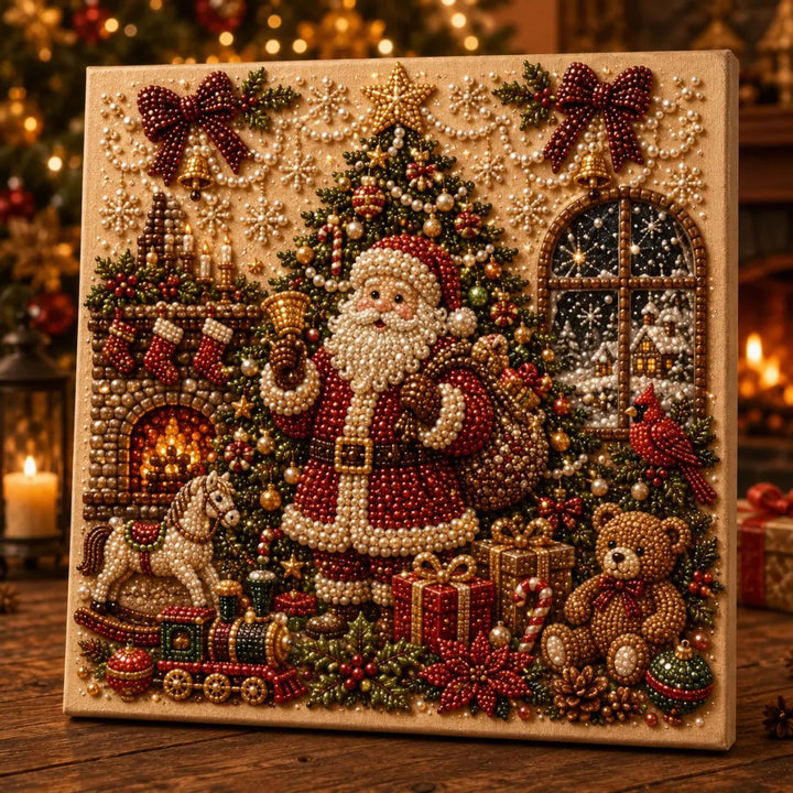 Diamond painting met kabouter en cadeauzak