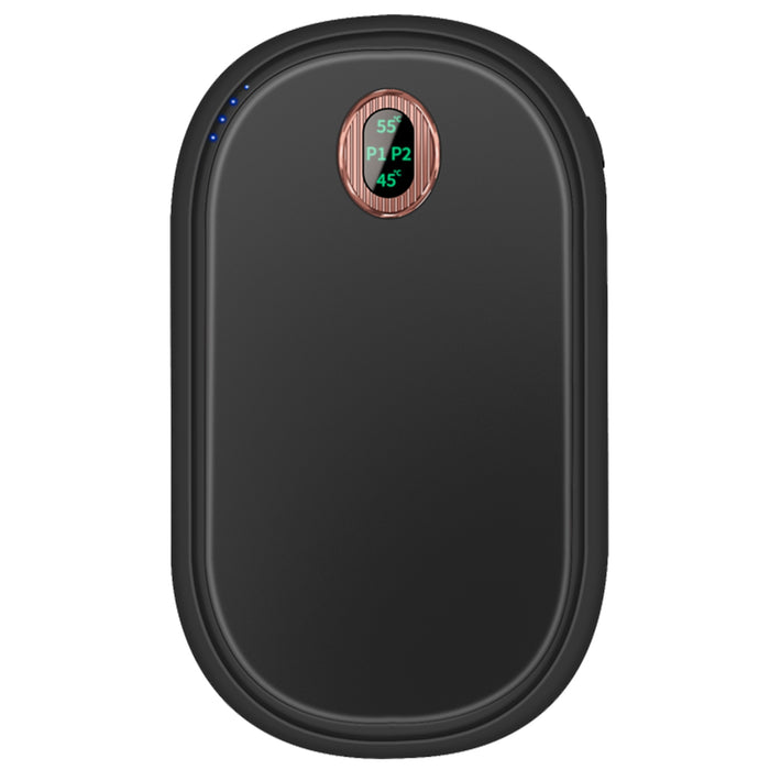 Hollevo Oplaadbare handwarmer in kiezelvorm met display