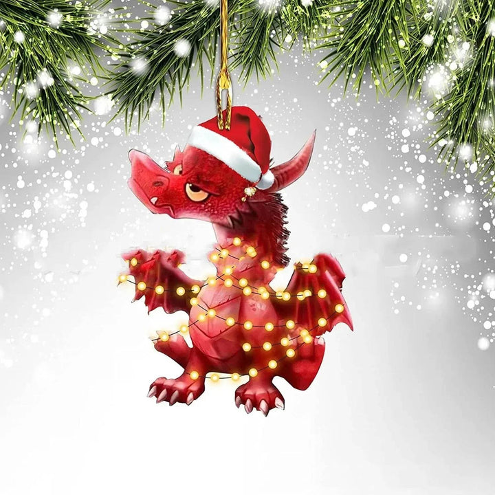 Dinosaurus draak ei kerstdecoraties hanger acryl