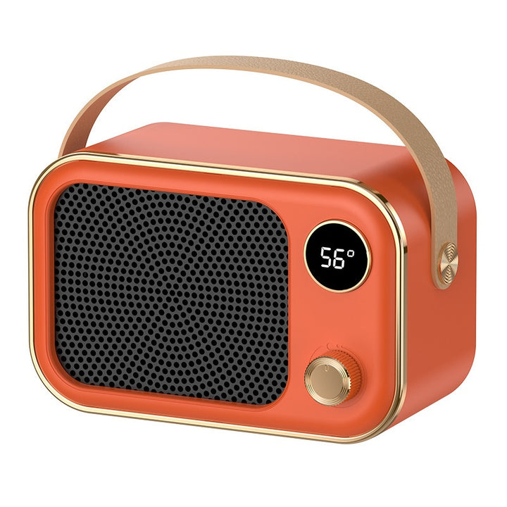 Retro ventilatorkachel in radiovorm met scherm