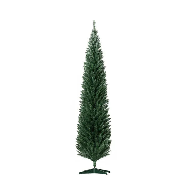 Hoge slanke groene kerstboom