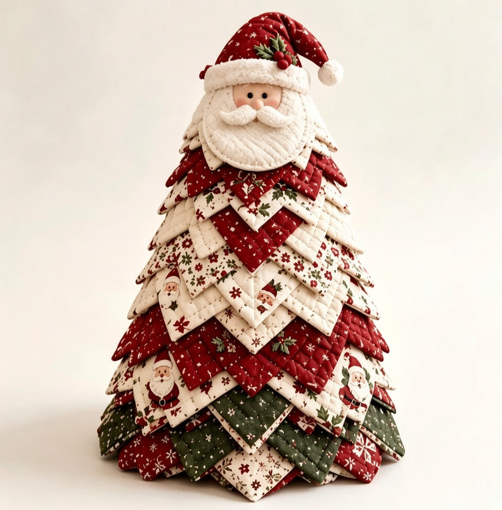 Patchwork kerstboom van stof met ster