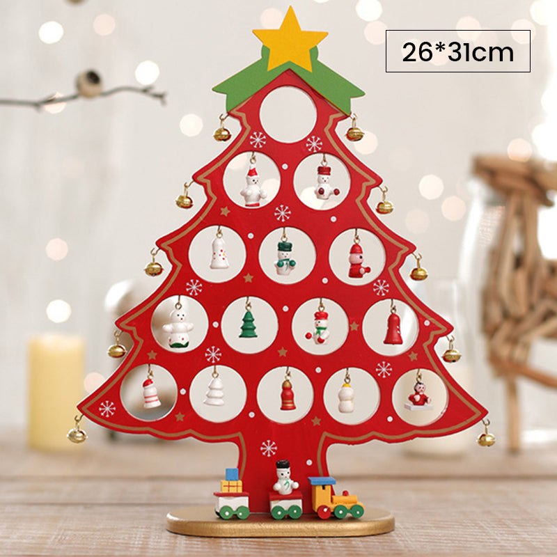 Doe-het-zelf houten mini kerstboom set