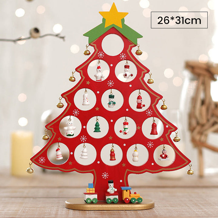 Doe-het-zelf houten mini kerstboom set