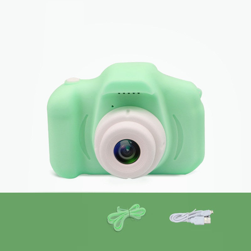 Roze mini kindercamera met siliconen hoesje