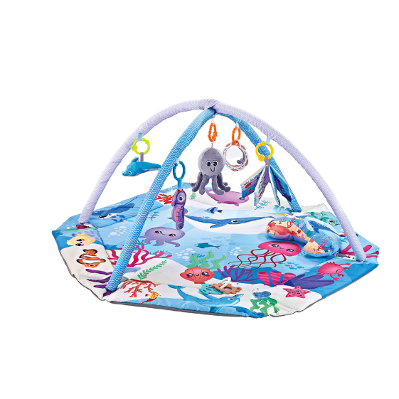 Babygym en speelkleed met bogen en hangend speelgoed