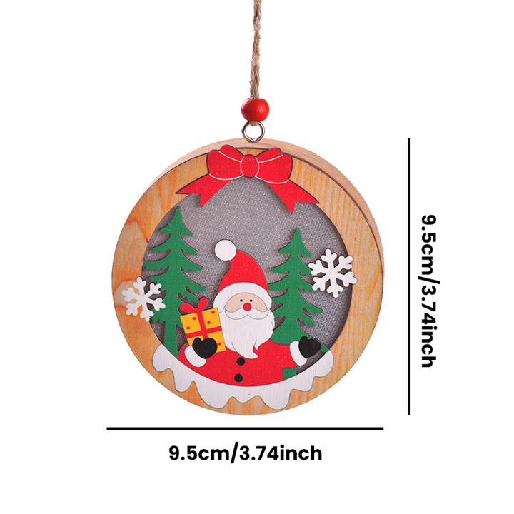 Houten kerstboomhanger – hangend lichtdoosje met touwtje