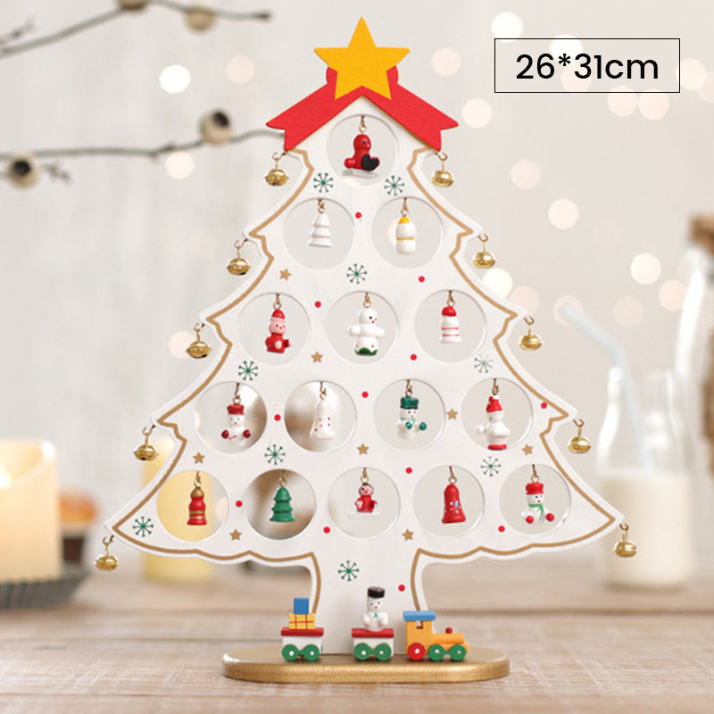 Doe-het-zelf houten mini kerstboom set