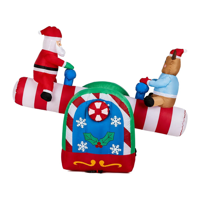 Hollevo Opblaasbare kerstwip met kerstman en rendier die beweegt
