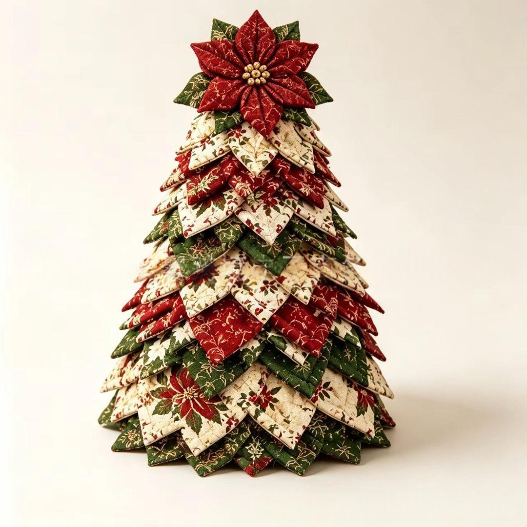 Patchwork kerstboom van stof met ster
