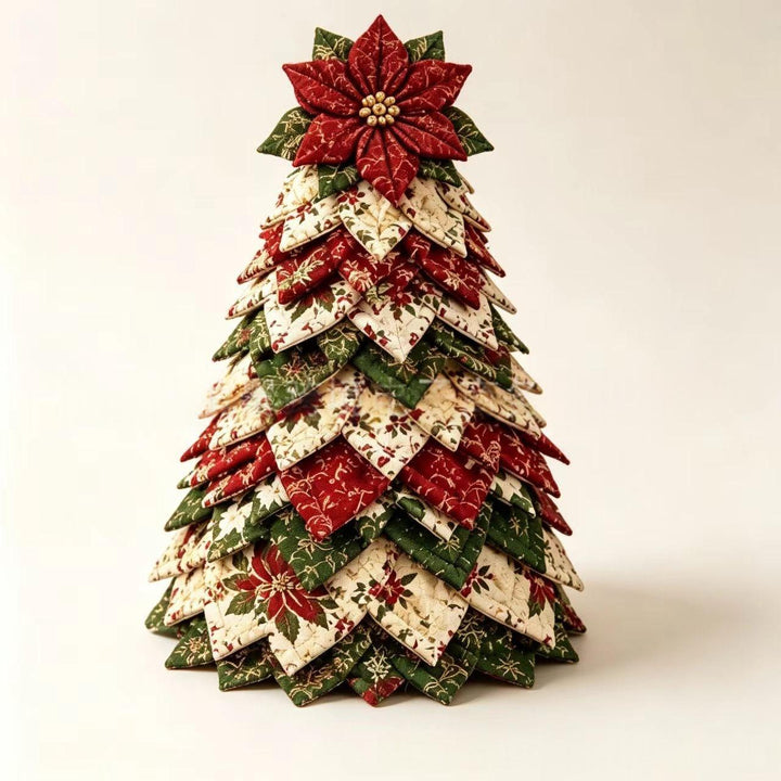 Patchwork kerstboom van stof met ster