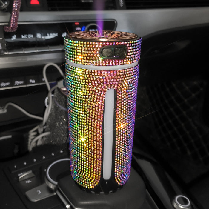 Hollevo Strass auto-diffuser met kleurlicht, via USB
