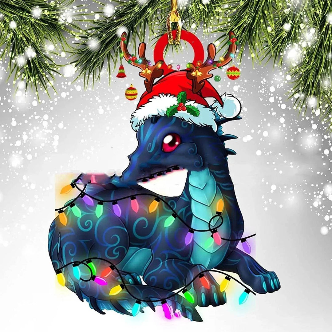 Dinosaurus draak ei kerstdecoraties hanger acryl