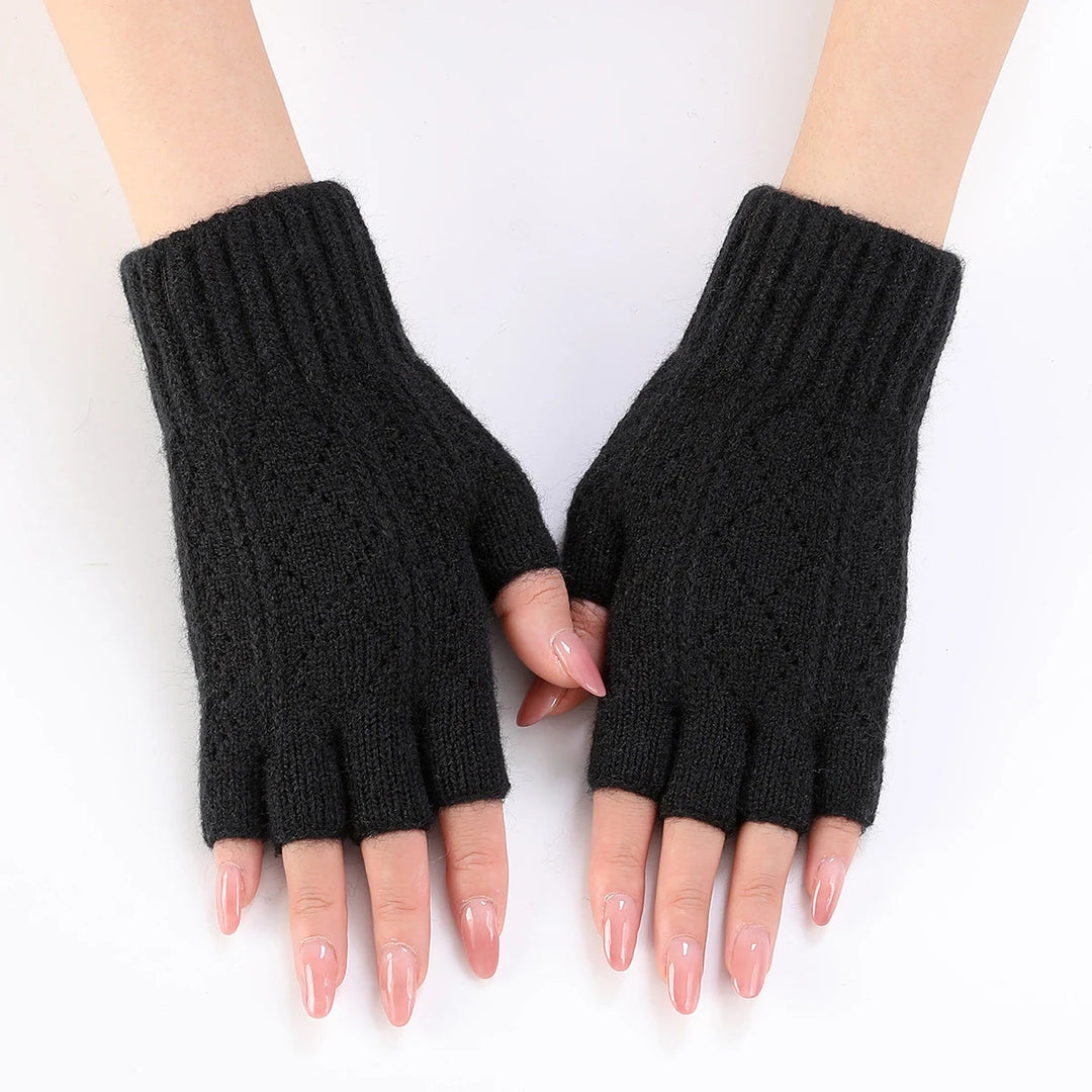 Zacht gebreid vingerloos handschoenen voor de winter