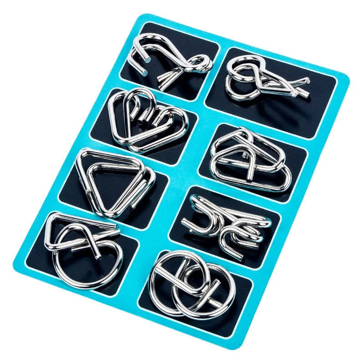 Hollevo™ Set van 8 metalen breinbrekers – puzzelplezier voor jong en oud