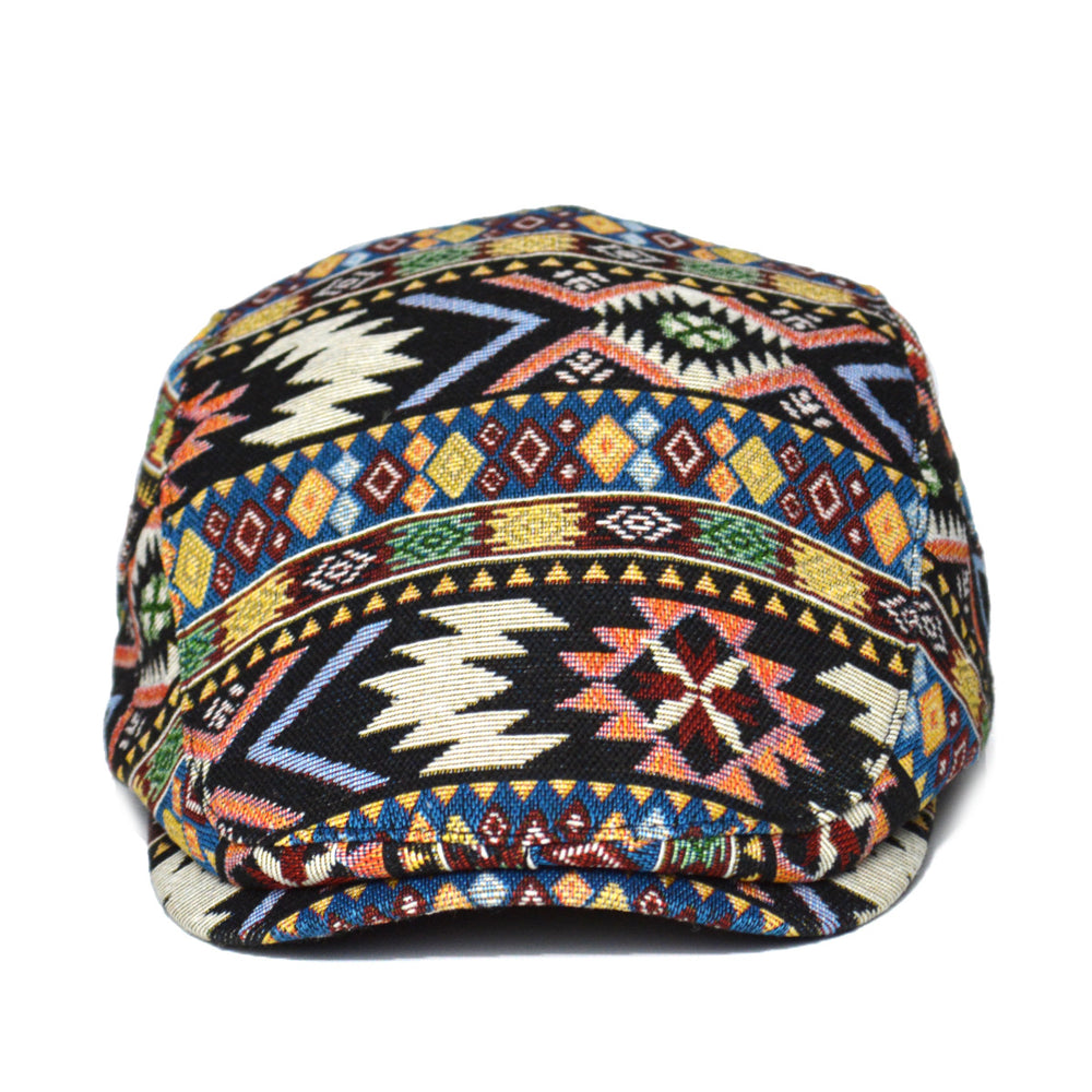 Flatcap met kleurrijk geometrisch patroon