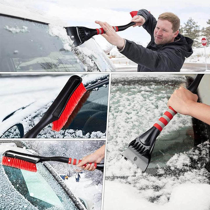 Sneeuwborstel met zachte greep en gekartelde ijskrabber
