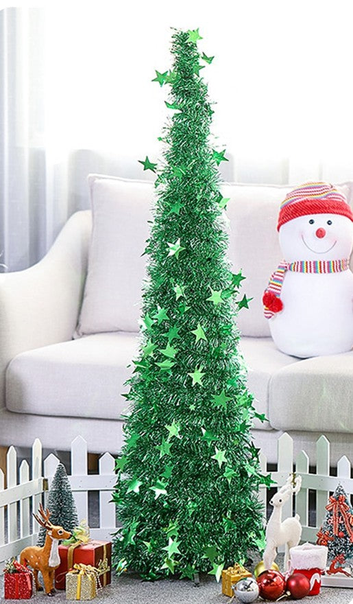 Opvouwbare kerstboom met glitter en standaard, 1,2 of 1,5 meter