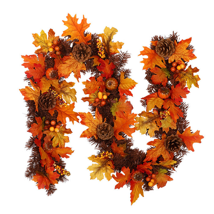Hollevo Herfstslinger met esdoornblad, dennenappels en besjes