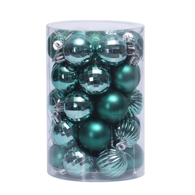 Kerstballen 4 cm, set van 34 in prachtige kleuren