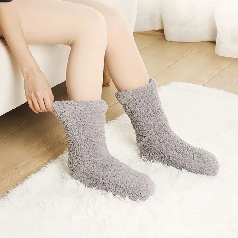 Winter pluche binnen warm sokken