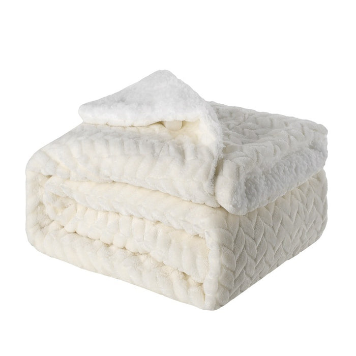 Hollevo Dubbellaagse fleece deken met dikke sherpa achterkant