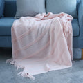 Hollevo™ Gebreide plaid met streepstructuur en geknoopte franjes