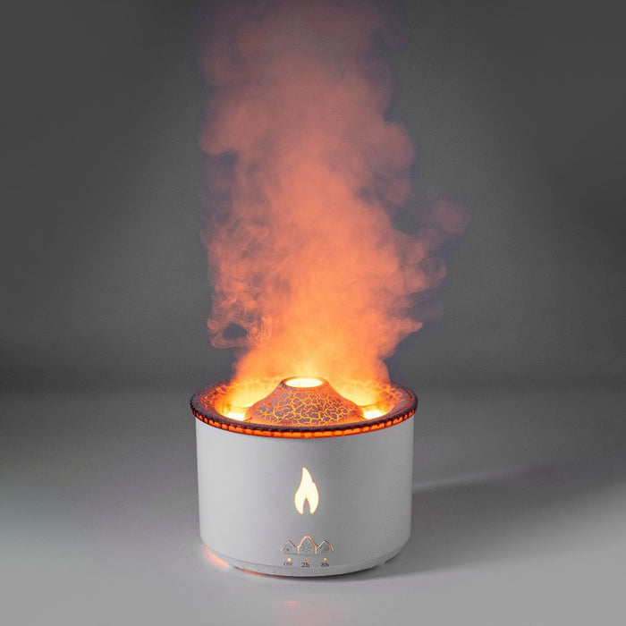 Hollevo Vulkaan diffuser met gele vlam en kwallenringen, tank 350 ml