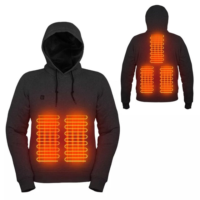 Verwarmde hoodie heren met buidelzak