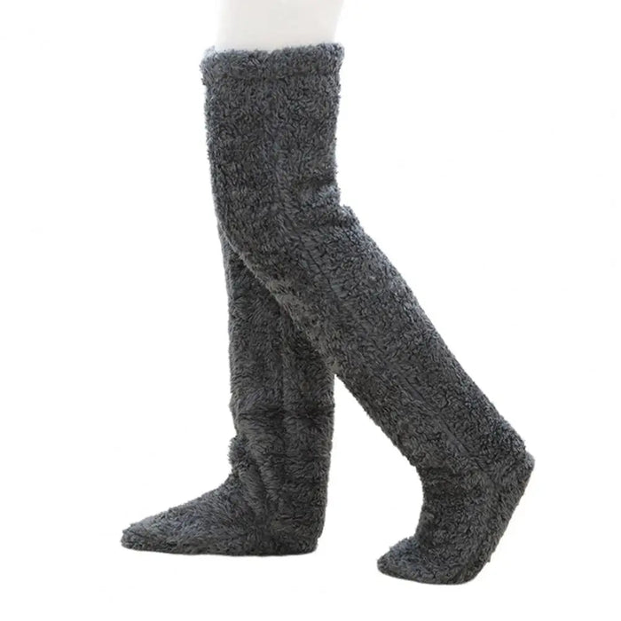 Hollevo™ Lange fleece huissokken met omslaanbare voetopening
