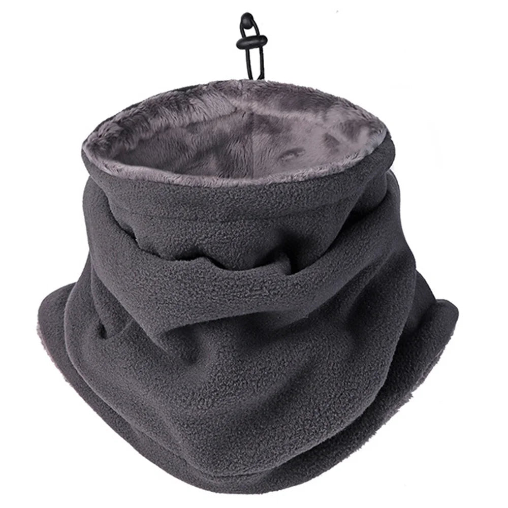 Zachte fleece bivakmuts en nekwarmer met verstelbare gesp