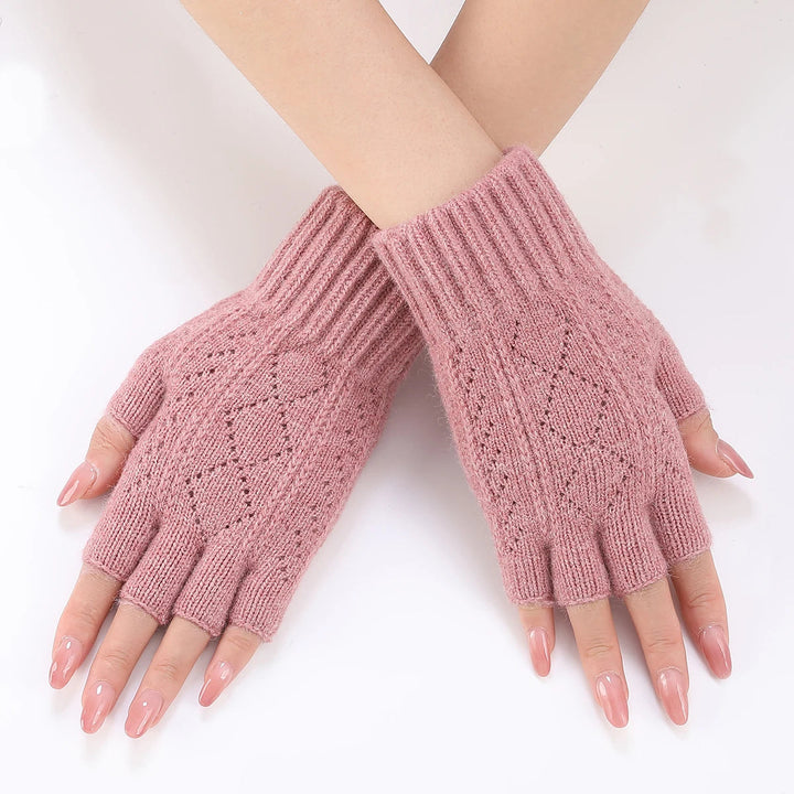 Zacht gebreid vingerloos handschoenen voor de winter