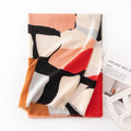 Sjaal met abstracte kleurblokprint