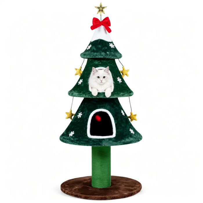 Hollevo Kattenboom kerstboom 137 cm met sisal en 2 holen