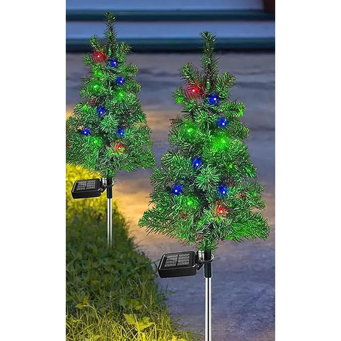Hollevo Kerstboompjes op zonne-energie met gekleurde leds