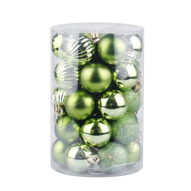 Kerstballen 4 cm, set van 34 in prachtige kleuren
