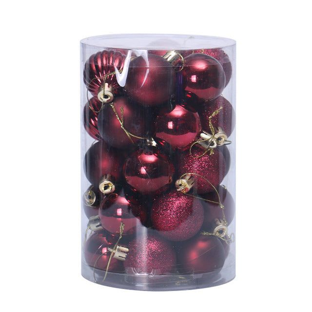 Kerstballen 4 cm, set van 34 in prachtige kleuren