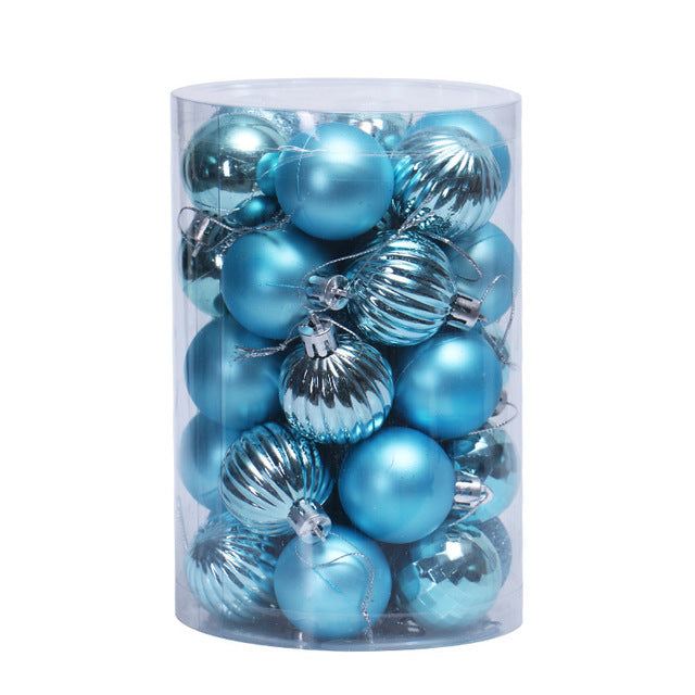 Kerstballen 4 cm, set van 34 in prachtige kleuren