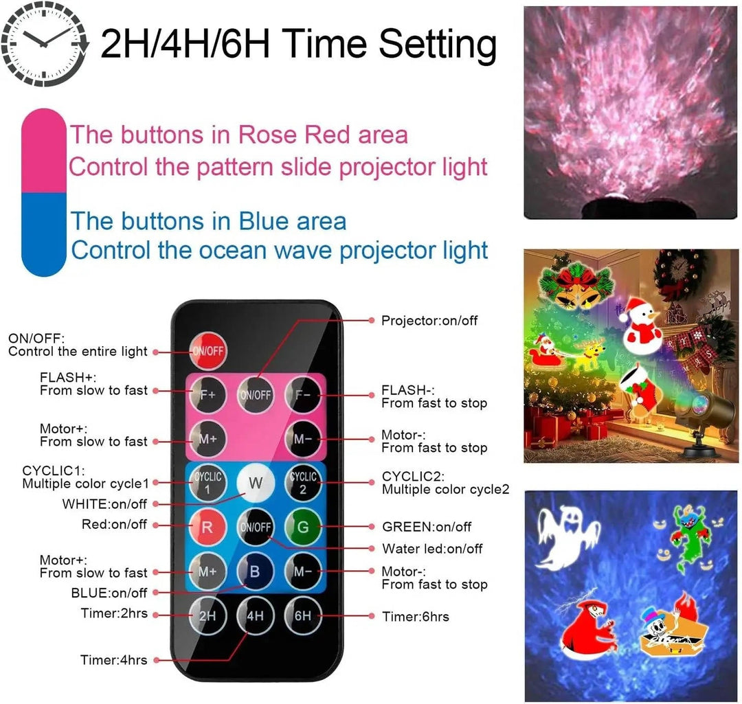 Kerstprojector voor buiten met 16 dia&