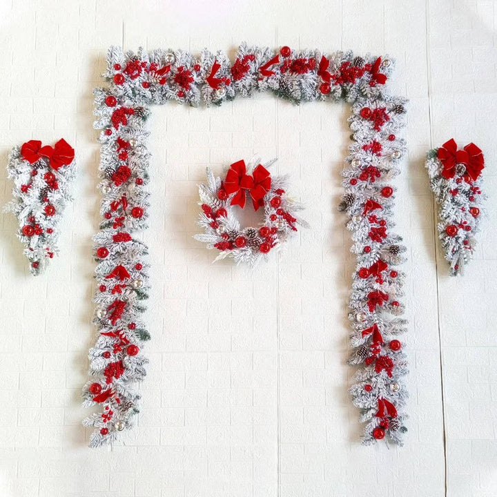 Hollevo™ Complete kerstdecoratie voor de voordeur met krans