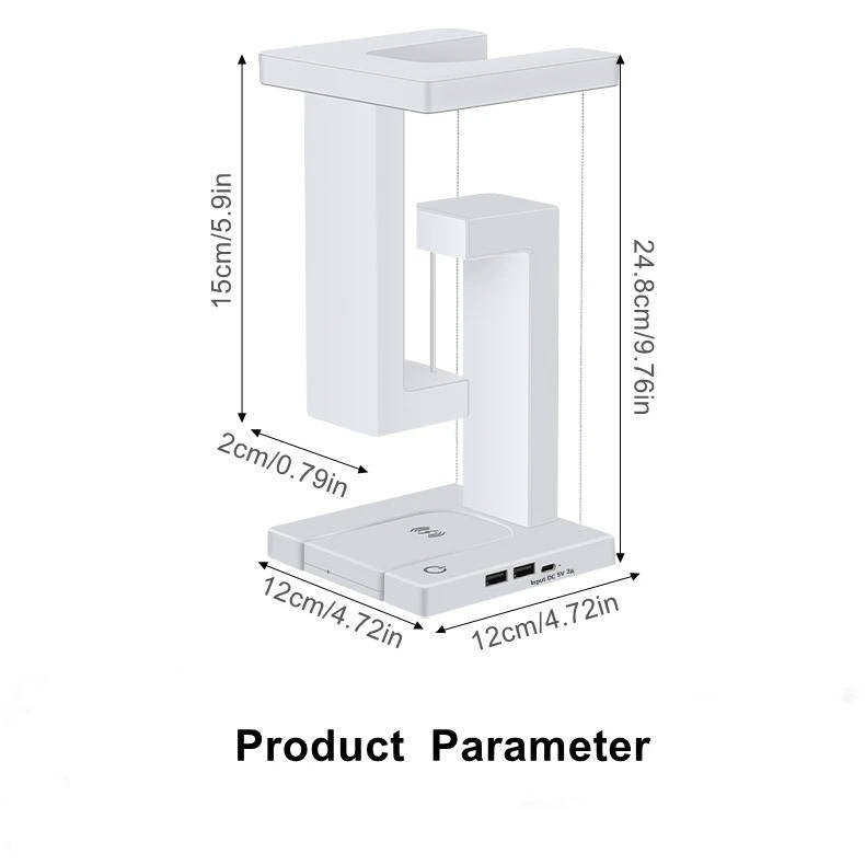 Zwevende bureaulamp met draadloze oplader van 10 W