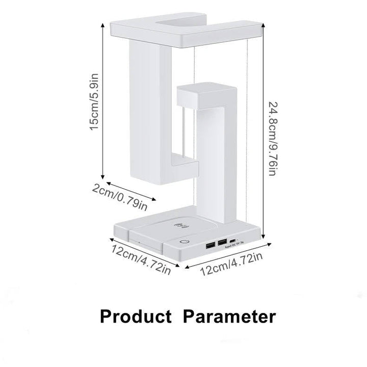 Zwevende bureaulamp met draadloze oplader van 10 W