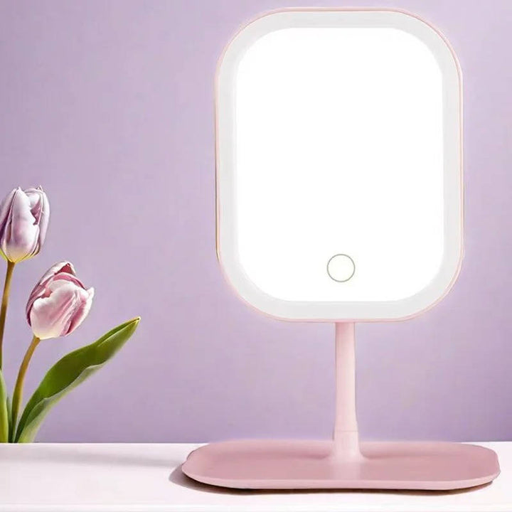 Make-upspiegel voor op reis met licht in drie standen