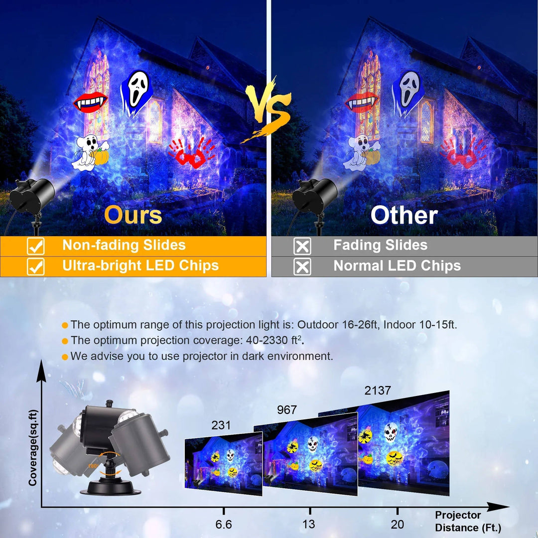 Kerstprojector voor buiten met 16 dia&