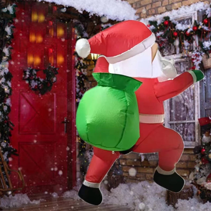 Opblaasbare klimmende kerstman met ledverlichting voor buiten