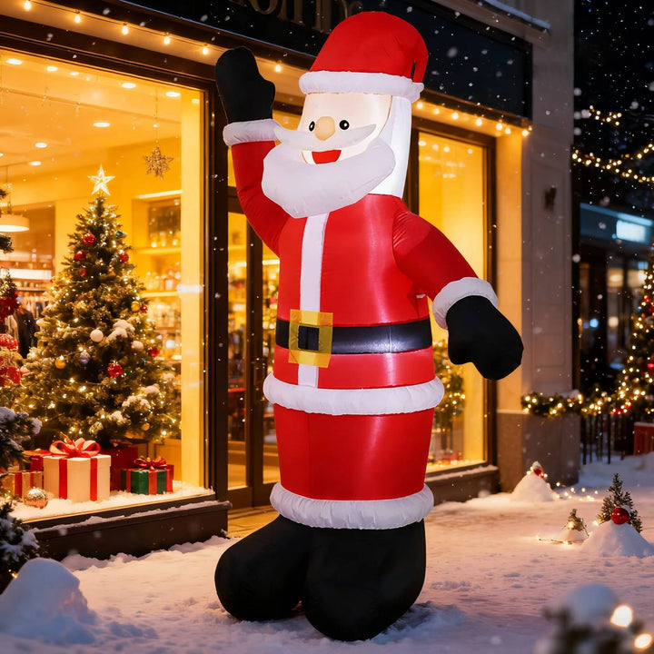 Opblaasbare klimmende kerstman met ledverlichting voor buiten