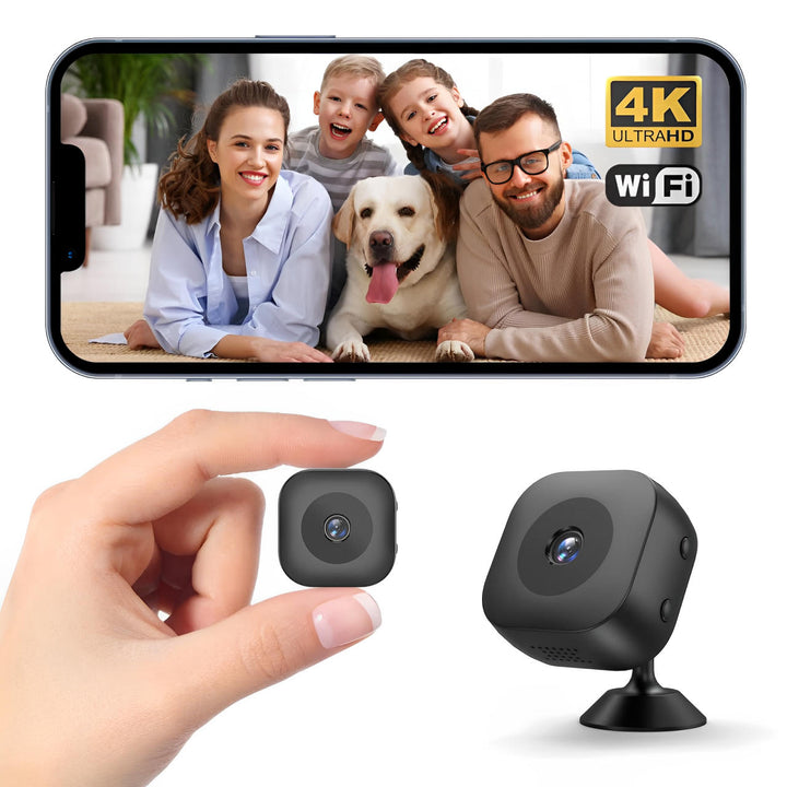 Mini wifi beveiligingscamera met kleurennachtzicht en magneetvoet